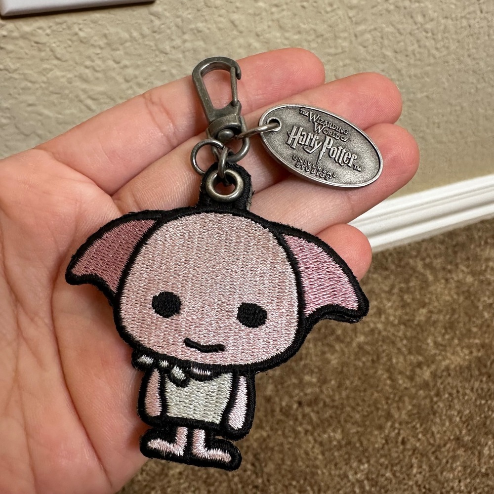 Universal Studios Harry Potter Dobby Embroidered Keychain Wizarding World Charm
